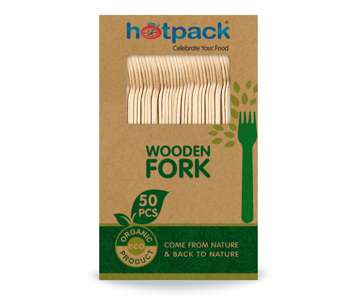 Hotpack HSMWFB 50 Pieces Wooden Fork - Zoom Image 1