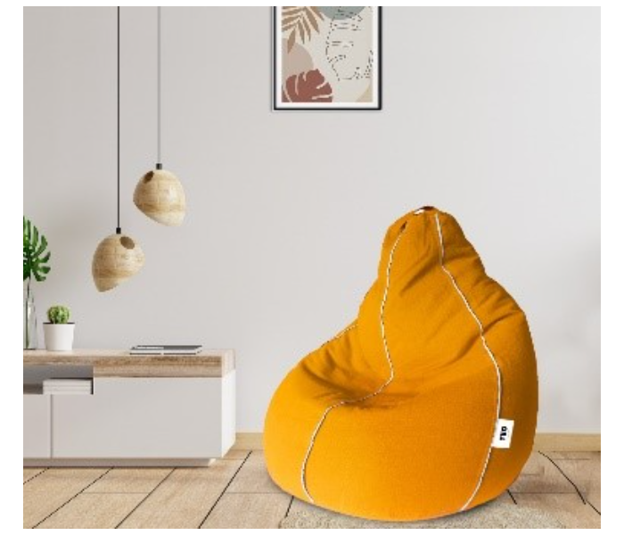 TUD 4XL Cotton Tear Drop Bean Bag - Mustard - Zoom Image