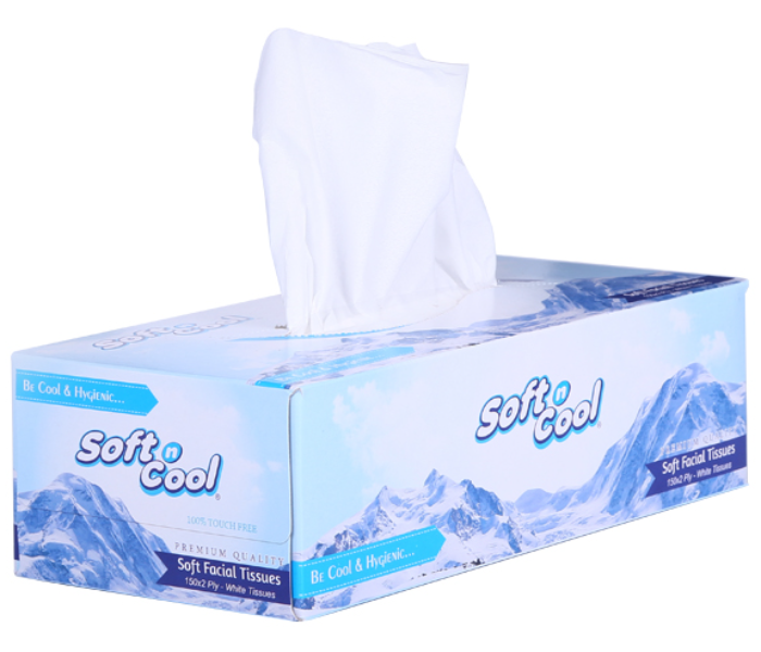 Hotpack SNCT150 5Box Soft n cool Facial Tissue 150 Pulls x 2Ply - Zoom Image 2