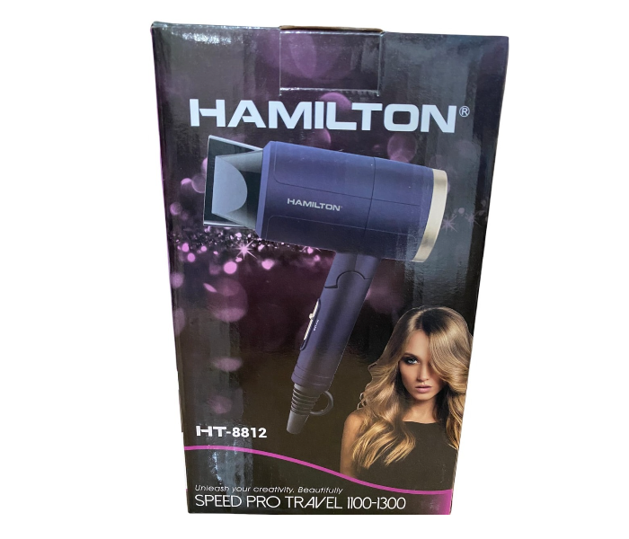 Hamilton HT-8812 1100-1300 Speed Pro Travel Hair Dryer - Blue - Zoom Image 1