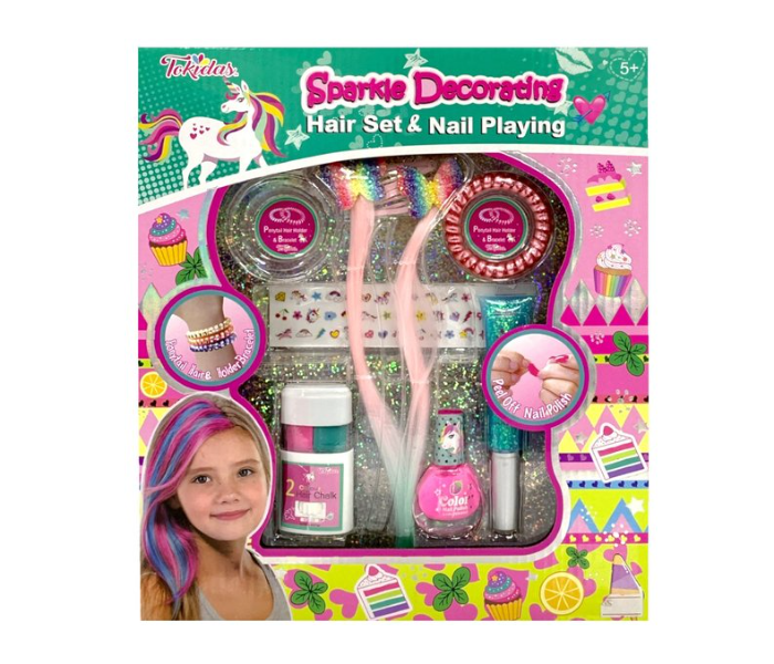 Tokidas T309 Sparkle Decorating Hair Set With Nail Playing for Girls - Zoom Image 1