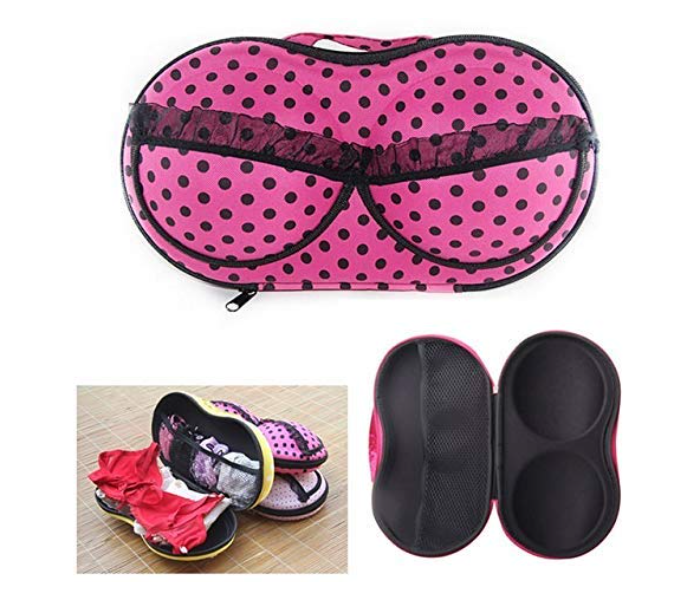 Portable Bra Storage Bag With Net Travel Organiser for Under Garments and Accessories - Rose and Black - Zoom Image 3