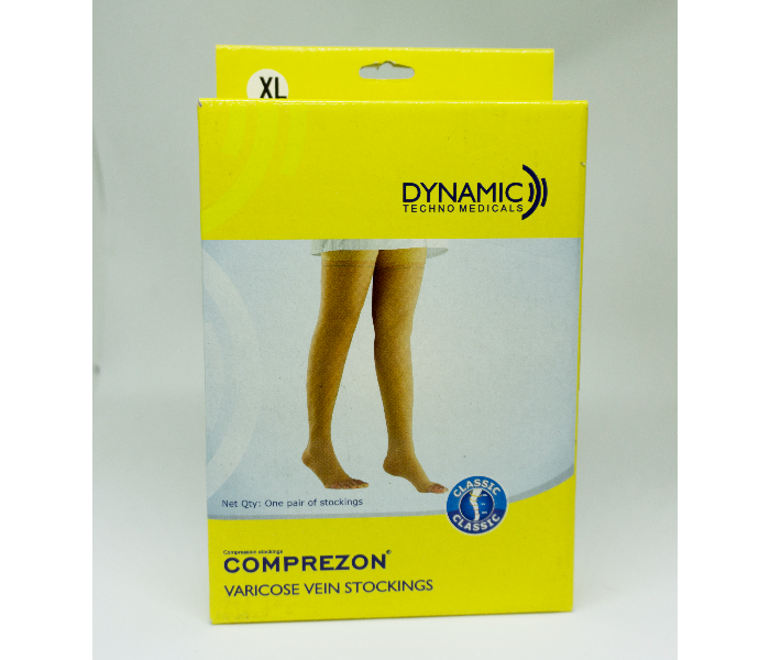 Dynamic 109154 Pair of XL Varicose Vein Socks - Beige - Zoom Image