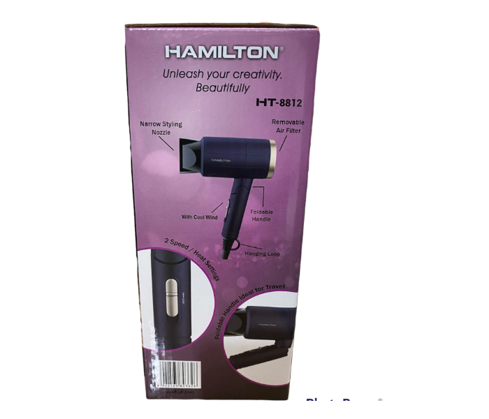 Hamilton HT-8812 1100-1300 Speed Pro Travel Hair Dryer - Blue - Zoom Image 2