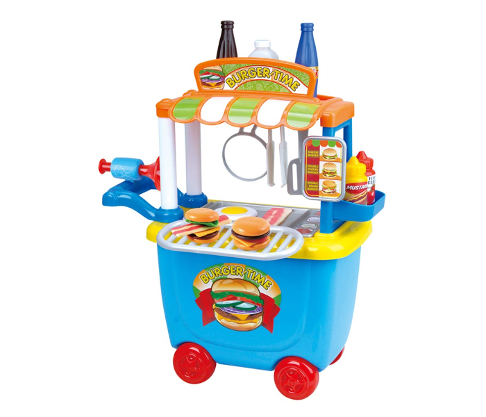 PlayGo 3516 Play Go Gourmet Burger Cart Toys For Kids - Blue and White - Zoom Image 1