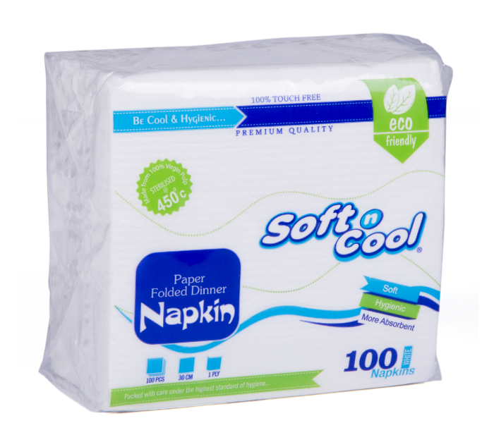 Hotpack SNCN3030 100 Pieces 30x30cm Soft n cool Paper Napkin - Zoom Image 2