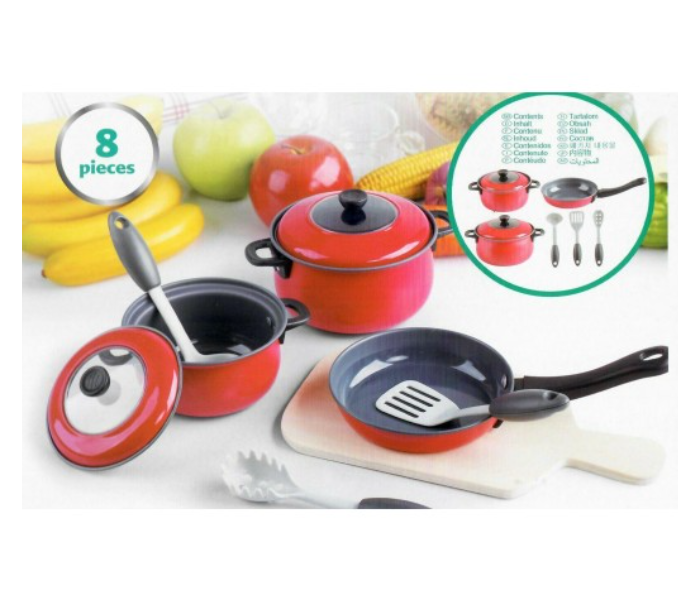 PlayGo Coloured Tin Metal Cookware Set for Kids - Red - Zoom Image 3