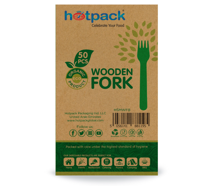 Hotpack HSMWFB 50 Pieces Wooden Fork - Zoom Image 2