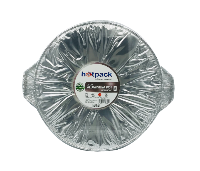 Hotpack HSMAPOT25 25cm 5 Pieces Aluminium Pot With Hood - Zoom Image