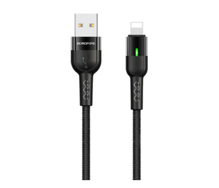 BOROFONE BU17 Starlight Smart Power Off Charging Data Cable For Lightning - Black - Zoom Image 5