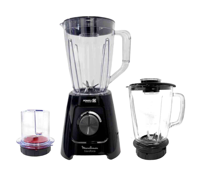 Moulinex LM42R827 600Watts Blender with Glass Jug and extra Blades - Black - Zoom Image