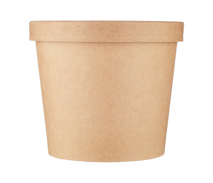 Hotpack HSMPNB12K 5 Pieces 12oz Kraft Soup Cup Lid - Brown - Zoom Image 2