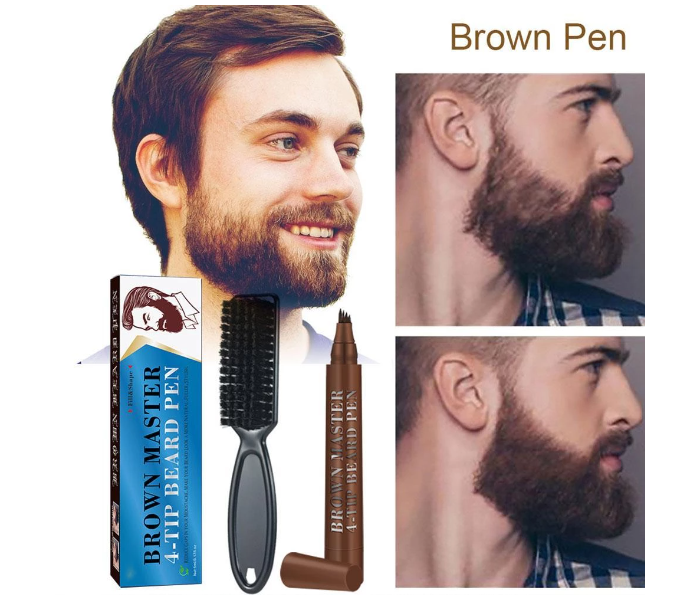 Unisex Waterproof Filler Pen for Beard and Eye Brows - Black  - Zoom Image 3