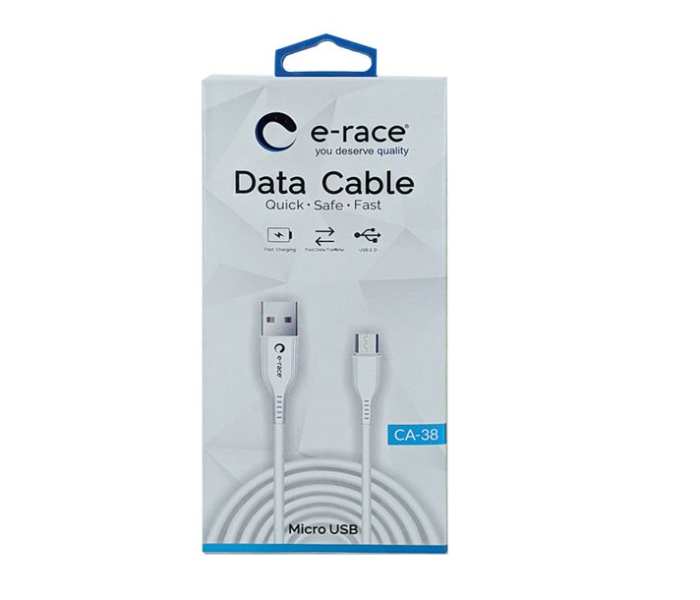 E-Race Data Cable USB to Micro - White - Zoom Image