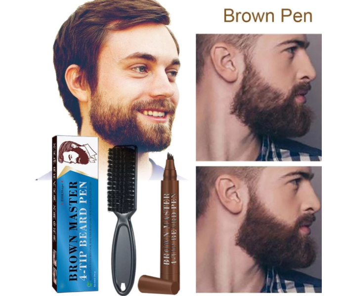 Unisex Waterproof Filler Pen for Beard and Eye Brows - Brown - Zoom Image 3