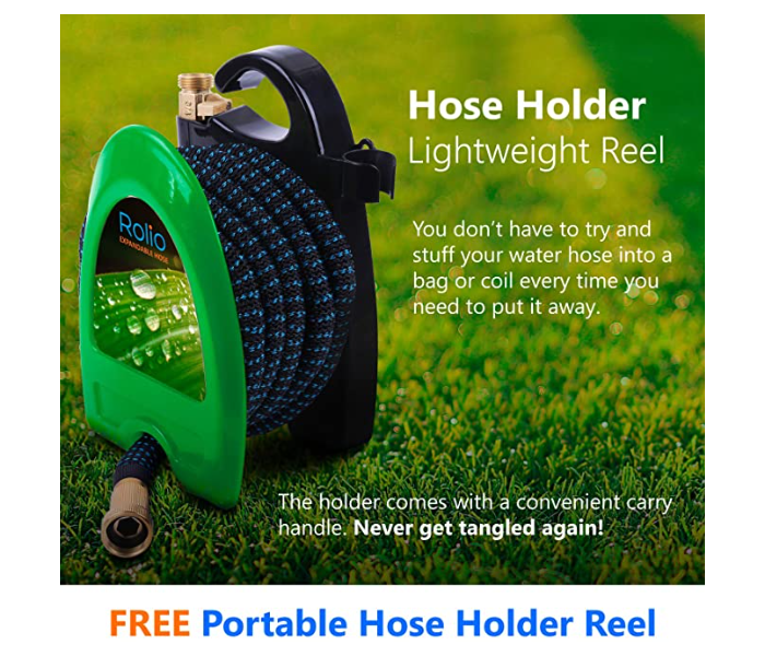 Garden Hose with Hose Reel - Black and Green - Zoom Image 2