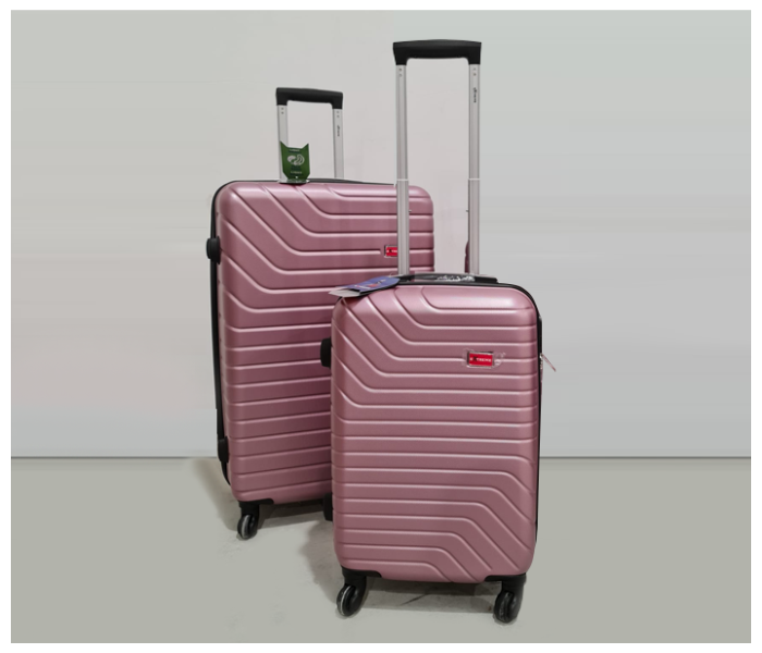 2 Piece Extreme 20 Inch and 28 Inch Lightweight Hard Shell ABS Luggage Trolley - Light Pink Red - Zoom Image