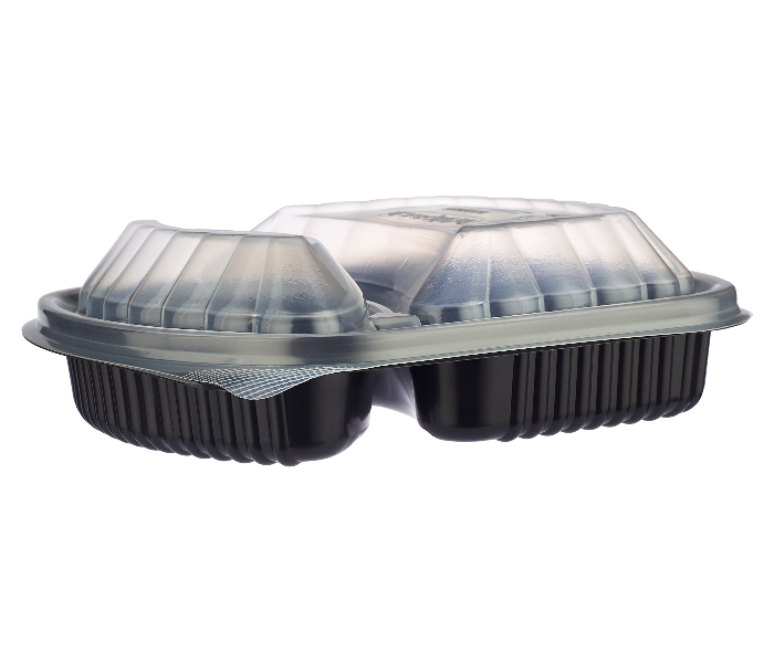 Hotpack HSMBBMW2 5 Pieces Black Base Container with 2 Compartment and Lid - Zoom Image 4