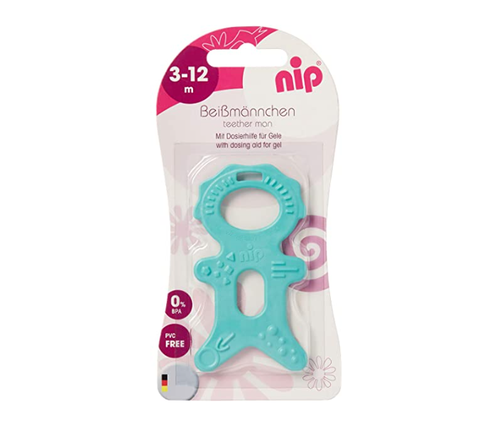 NIP 125307 Teether Man Green For Babies - Blue - Zoom Image