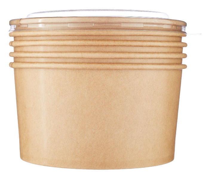 Hotpack HSMPSB37KX5 5 Pieces 37oz Kraft Paper Salad Bowl - Brown - Zoom Image 5