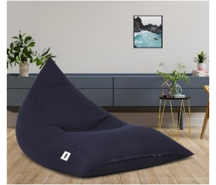 TUD 3XL Cotton Triangle Bean Bag - Navy Blue - Zoom Image