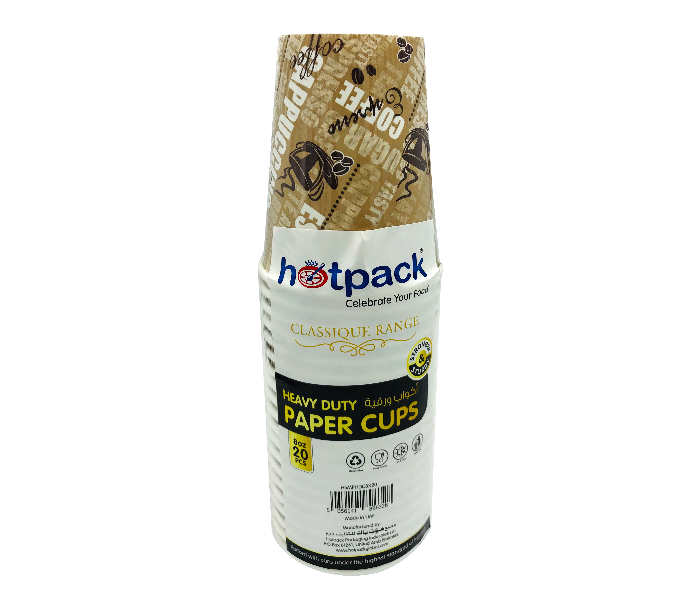 Hotpack HSMPHDC8HP 8oz 20 Pieces Heavy Duty Paper Cup - Zoom Image