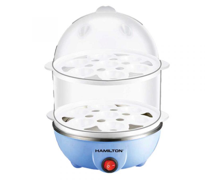 Hamilton HT-5806EB Egg Boiler - Blue and White - Zoom Image