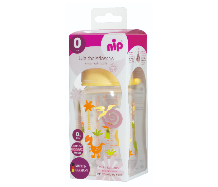 NIP 125356 240ml Wide Neck Glass Bottle For Babies - Zoom Image