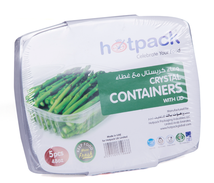 Hotpack CCP48 5 Pieces 48oz Crystal Clear Container - Zoom Image