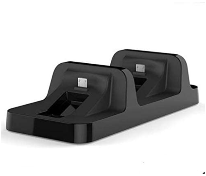 Double Handle Wireless Chargers Dual USB Charging Dock Stand For Playstation 4 PS4 - Black - Zoom Image 2