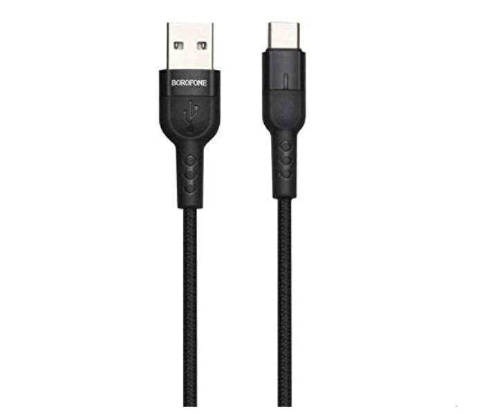 BOROFONE BU17 Starlight Smart Power Off Charging Data Cable For Type-C - Black - Zoom Image 1