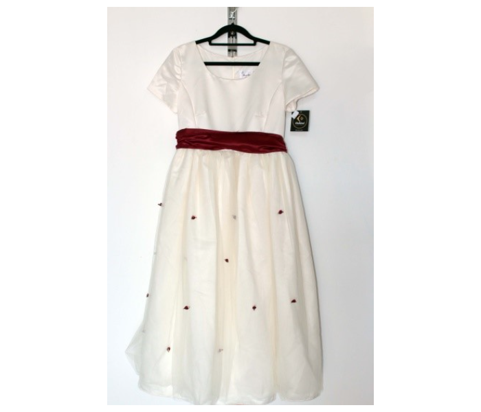 Clothinal CL00133 Stylish Party Wear Frock For Kids - White - Zoom Image