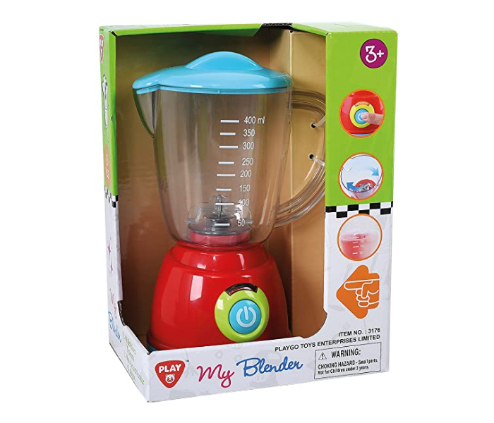 PlayGo 3176 3 Pieces Kitchen Blender Toys For Kids - Red and Blue - Zoom Image 2