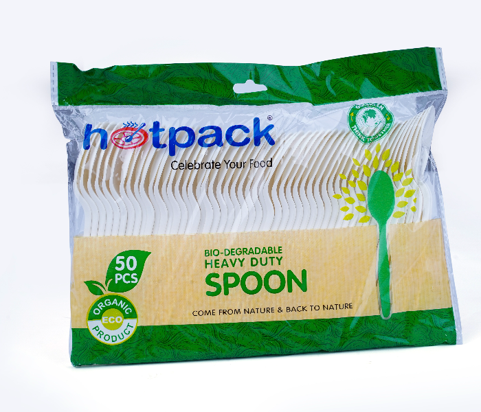 Hotpack BDDSPHD 50 Pieces Heavy Duty Bio Degradable Spoon - Zoom Image 2