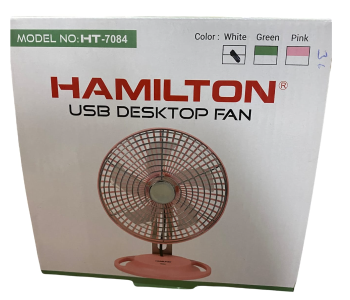 Hamilton HT-7084 USB Rechargeable Desktop Fan - Rose - Zoom Image 3