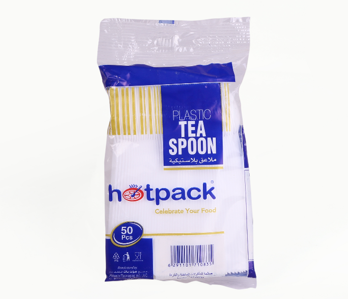 Hotpack TSP50HP 50 Pieces Plastic Tea Spoon - White - Zoom Image