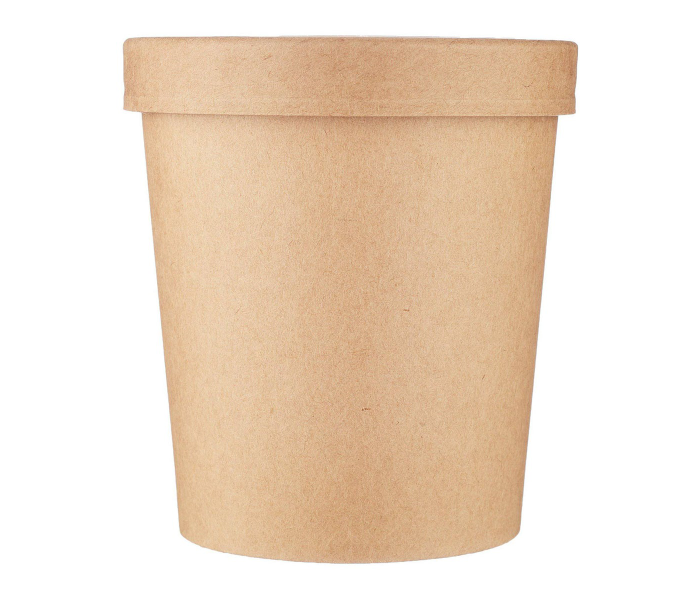 Hotpack HSMPNB26KX5 5 Pieces 26oz Kraft Soup Cup Lid - Brown - Zoom Image 1