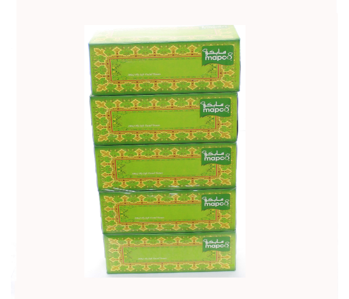 Hotpack MTMapco 5Box Facial Tissue 200 Pulls x 2Ply - Zoom Image