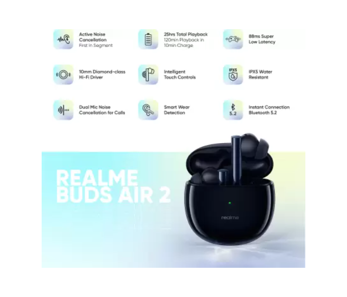 Realme Buds Air 2 - Black - Zoom Image 2