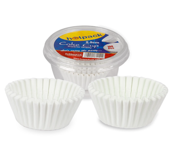 Hotpack PCC9.5 100 Pieces 9.5mm Cake Cup - White - Zoom Image 1