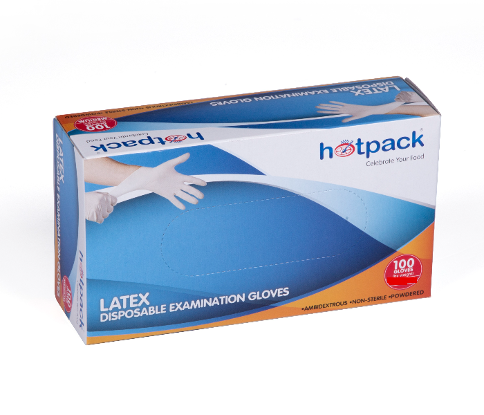 Hotpack LGM 100 Pieces Latex Medium Gloves - Zoom Image