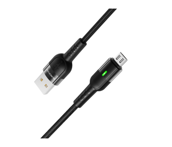 BOROFONE BU17 Starlight Smart Power Off Charging Data Cable For Micro - Black - Zoom Image 3