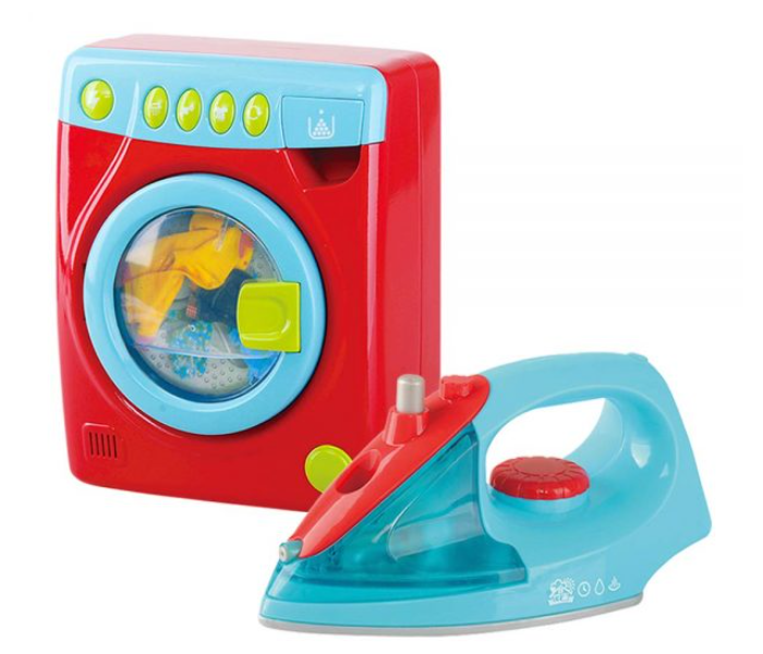 PlayGo 3369 7 Pieces Wash And Iron Set Toys For Kids - Red and Blue - Zoom Image 1