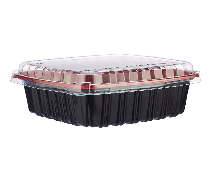 Hotpack HSMRB750 5 Pieces 750ml Red and Black Base Container with Lids - Zoom Image 4