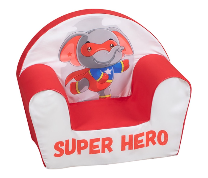 Delsit DT8-21008 Elephant Super Hero Arm Chair For Kids - Red and White - Zoom Image