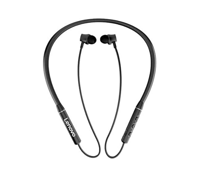 Lenovo QE03 NeckBand Bluetooth Earphone - Black - Zoom Image 1