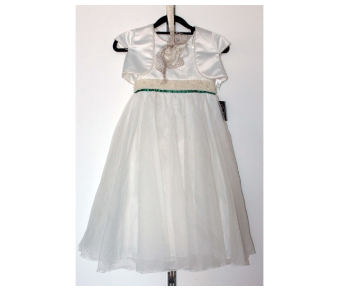 Clothinal CL00131 Stylish Party Wear Frock For Kids - White - Zoom Image