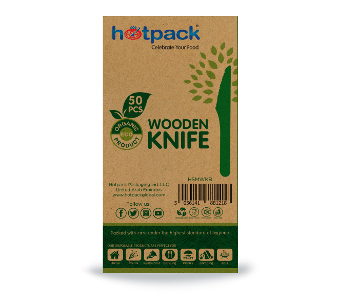 Hotpack HSMWFKB 50 Pieces Wooden Knife - Zoom Image 3