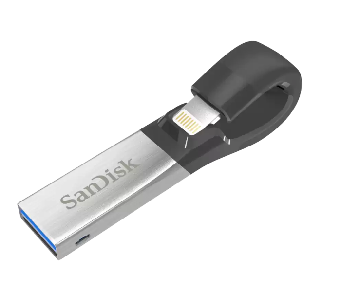 SanDisk SDIX30C-032G-GN6NN iXpand Flash Drive 32GB for iPhone and iPad - Silver - Zoom Image 1