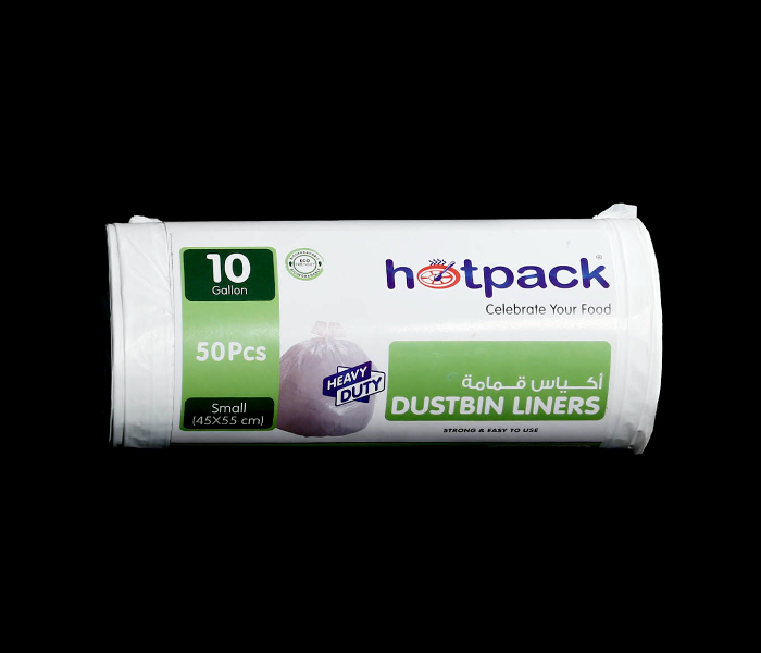 Hotpack HSMDBBRW4555 50 Pieces White Roll 45x55cm 10 Gallon Dustbin Liners - White - Zoom Image 1